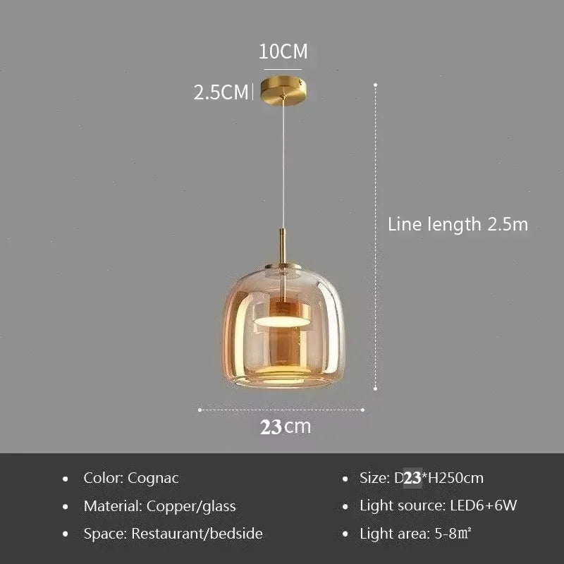 Nordic LED glazen hanglamp – moderne pendant verlichting voor restaurant, bar & interieur