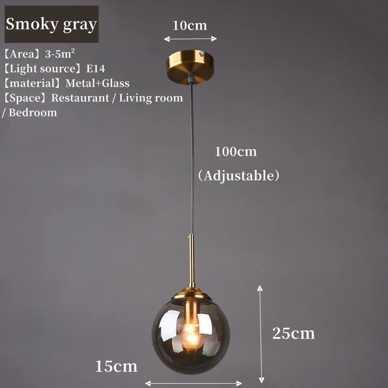 Moderne luxe metalen hanglamp – Nordic LED glazen pendant voor woonkamer, eetkamer & bedside