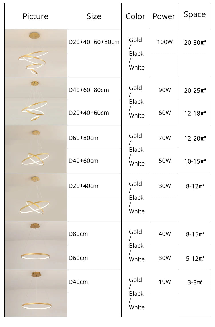 Moderne LED ring kroonluchter – dimbare design hanglamp voor eetkamer & slaapkamer