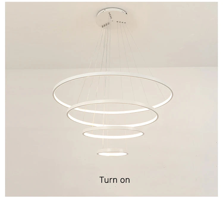 Moderne LED ring kroonluchter – dimbare design hanglamp voor eetkamer & slaapkamer