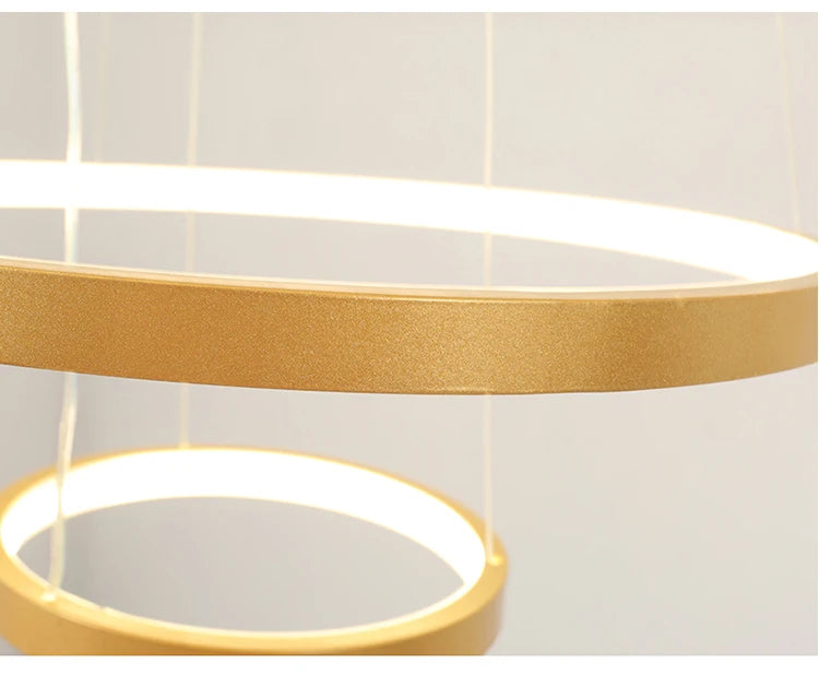 Moderne LED ring kroonluchter – dimbare design hanglamp voor eetkamer & slaapkamer