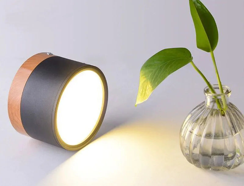 Dimbare LED opbouw downlight 5W–15W – Nordic houten design plafondspot voor interieur