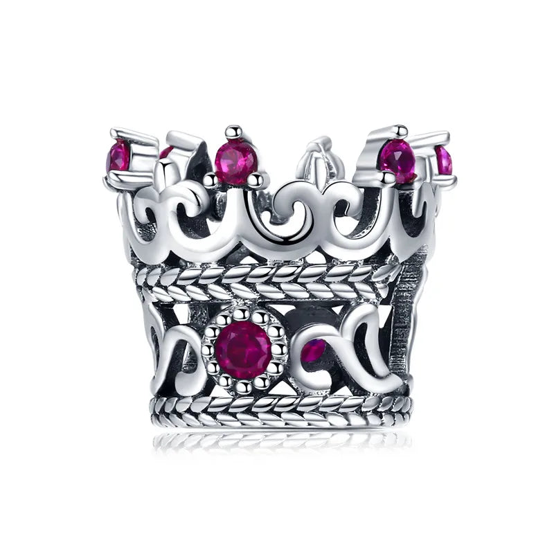 925 sterling zilveren roze zirconia bedel – opengewerkt kristallen charm voor armbanden