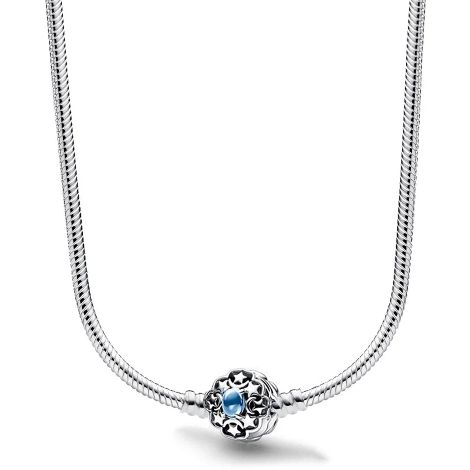 Disney-inspiratie Minnie & Mickey ketting – 925 sterling zilveren charm met strik en pompoen detail