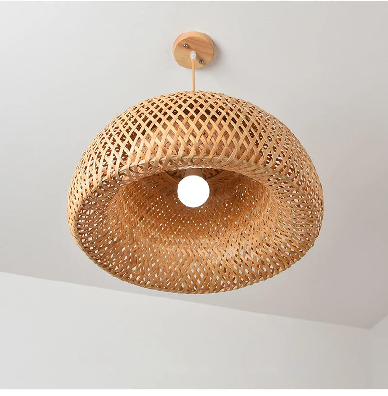 Rotan bamboe hanglamp – handgeweven natuurlijke pendant lamp voor woonkamer & slaapkamer
