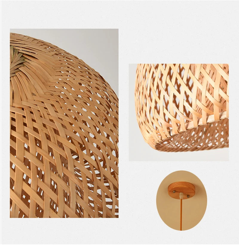 Rotan bamboe hanglamp – handgeweven natuurlijke pendant lamp voor woonkamer & slaapkamer