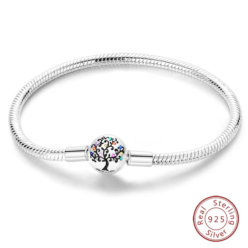 925 sterling zilveren bedelarmband – Ster, maan, zon & klavertje vier met groene zirconia