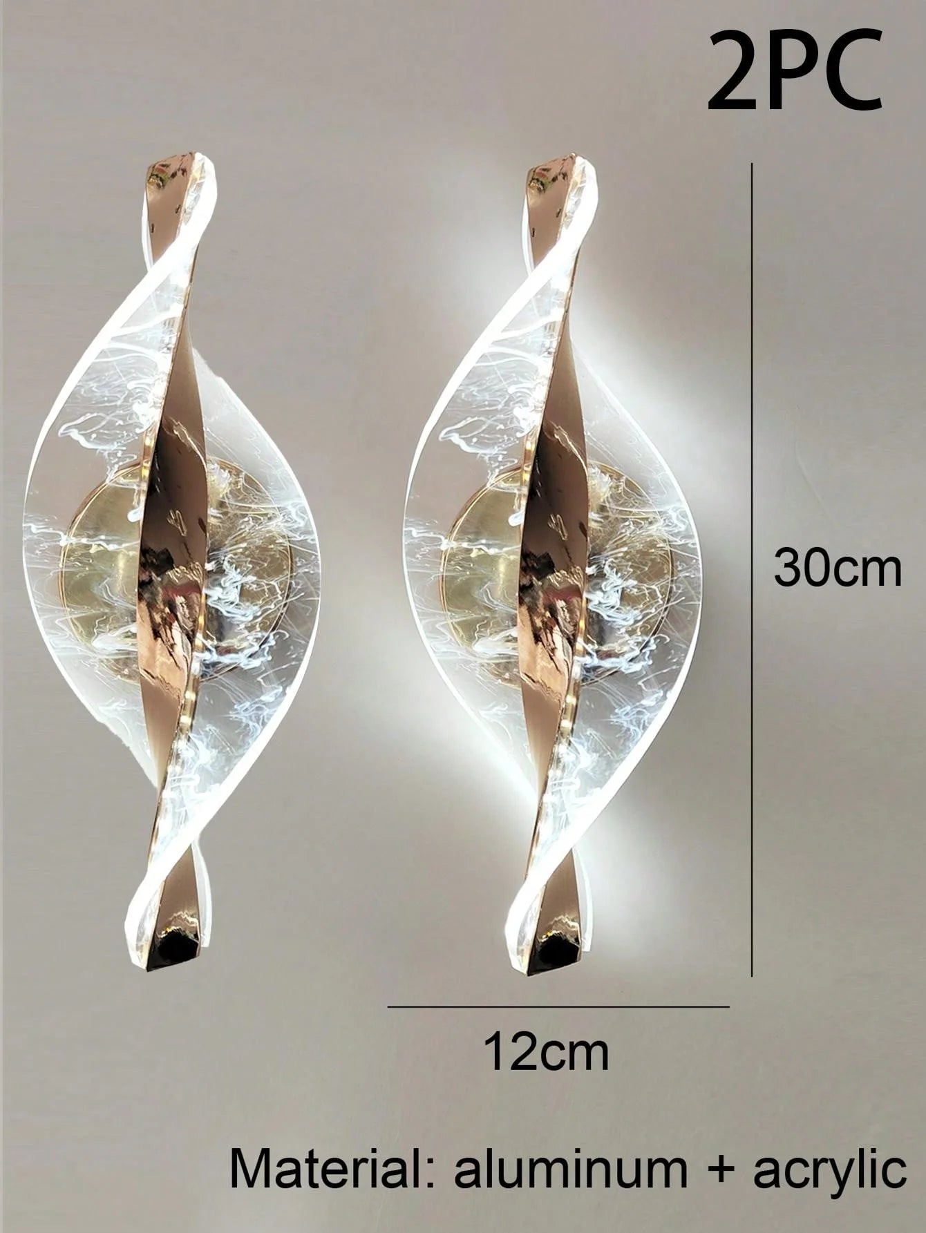 Moderne LED wandlamp – goud/zwart acryl wandverlichting voor slaapkamer, hal & woonkamer