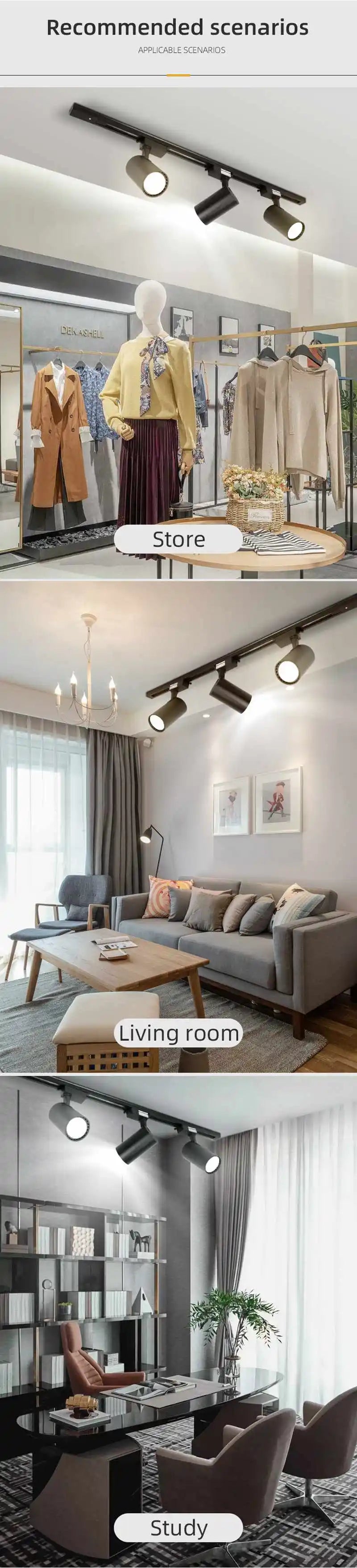 LED railspot 220V – 12W/20W/30W/40W plafond track verlichting voor woonkamer & keuken