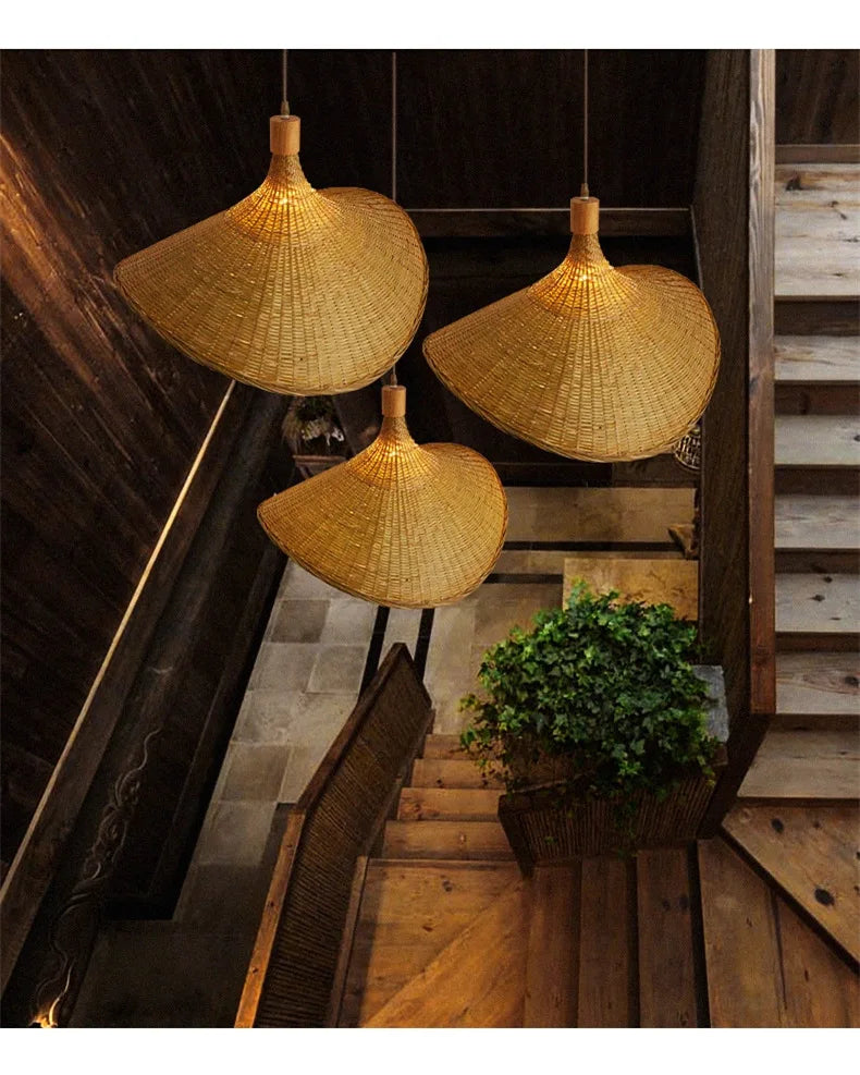 Rotan bamboe hanglamp – handgeweven natuurlijke pendant lamp voor woonkamer & slaapkamer