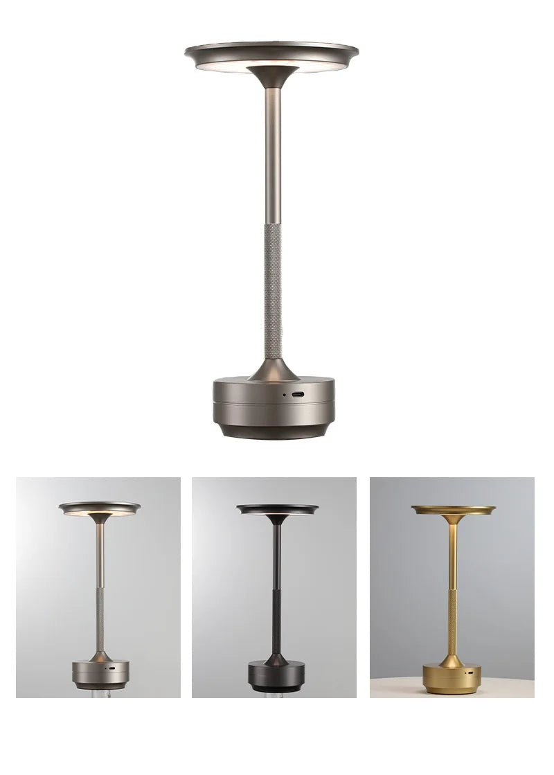 Draadloze oplaadbare tafellamp – dimbare LED touch lamp met retro design (portable)