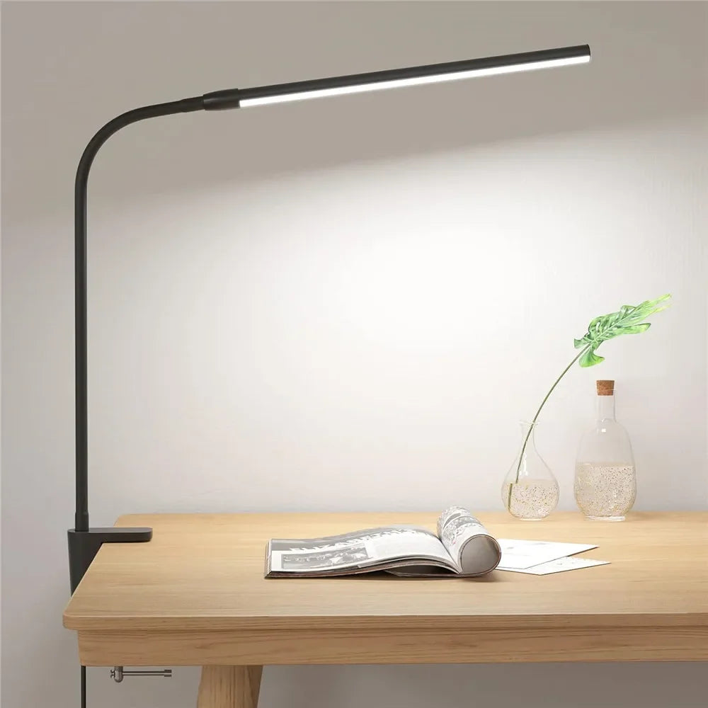 Dubbele LED bureauklem lamp – 3 lichtkleuren & 10 dimstanden voor thuis en kantoor