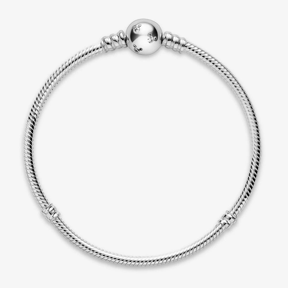 Disney geïnspireerde 925 zilverkleurige bedelarmband – Luxe armband met natuursteen & charms voor dames