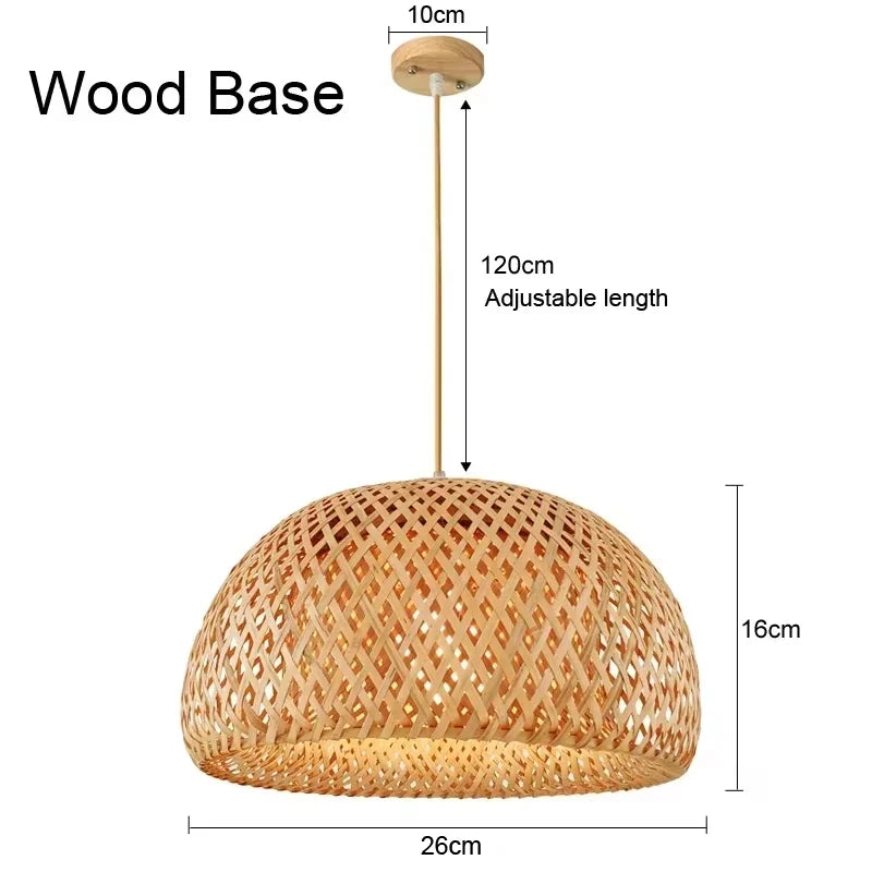 Rotan bamboe hanglamp – handgeweven natuurlijke pendant lamp voor woonkamer & slaapkamer
