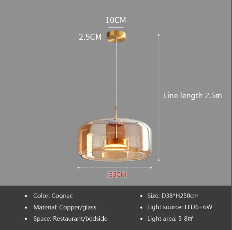 Nordic LED glazen hanglamp – moderne pendant verlichting voor restaurant, bar & interieur