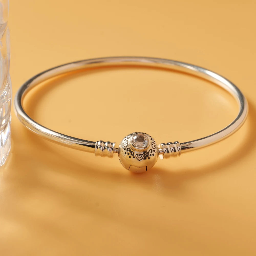 Disney geïnspireerde 925 zilverkleurige bedelarmband – Luxe armband met natuursteen & charms voor dames