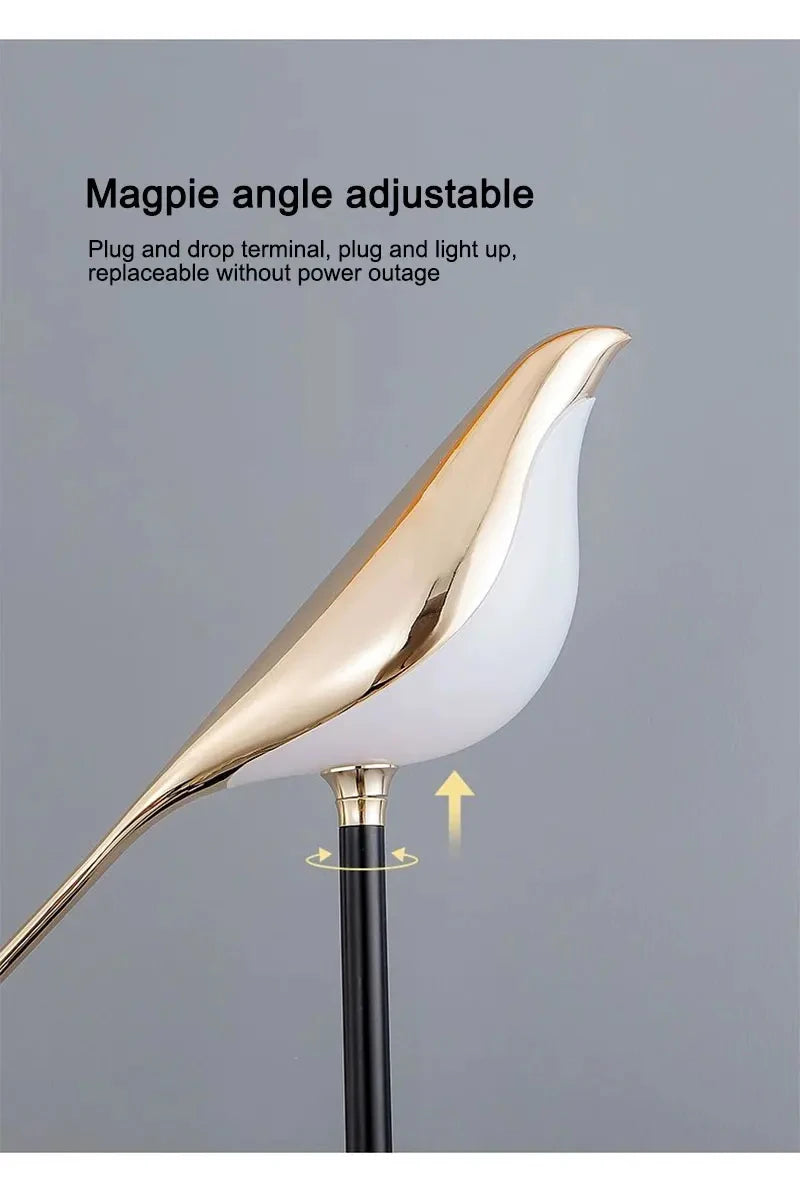 Nordic gouden vogel LED wandlamp – design Art Deco wandverlichting voor slaapkamer & woonkamer