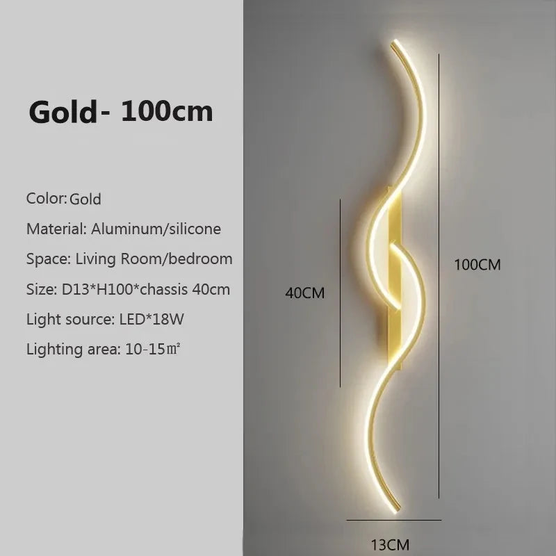 Moderne LED wandlamp – minimalistische lange wandverlichting voor slaapkamer & woonkamer