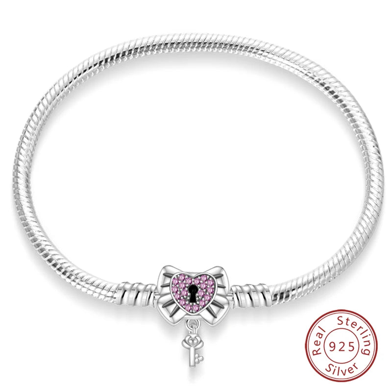 925 Sterling zilveren “Forever Love” hartarmband – Ster, maan, vliegtuig & aarde charms voor dames