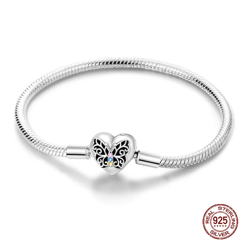925 sterling zilveren bedelarmband – Ster, maan, zon & klavertje vier met groene zirconia