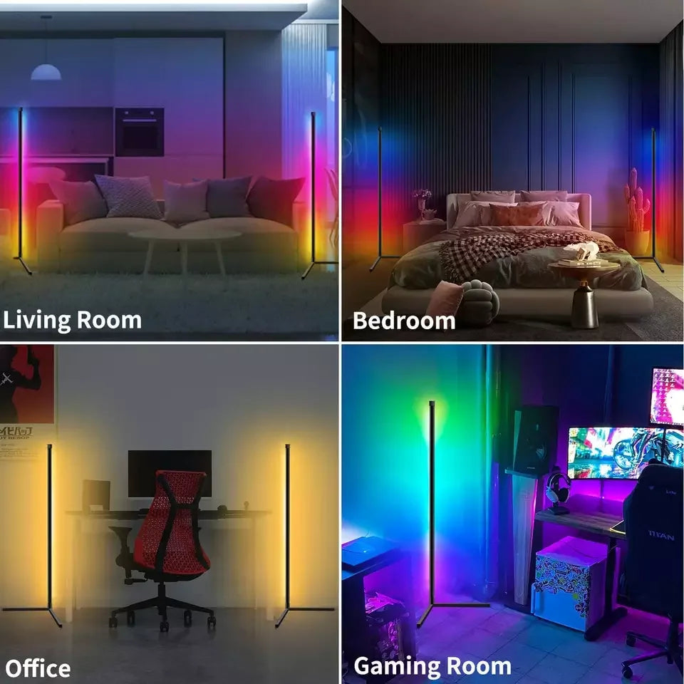 Slimme RGB LED hoekvloerlamp – muziek synchronisatie & app-bediening voor woonkamer