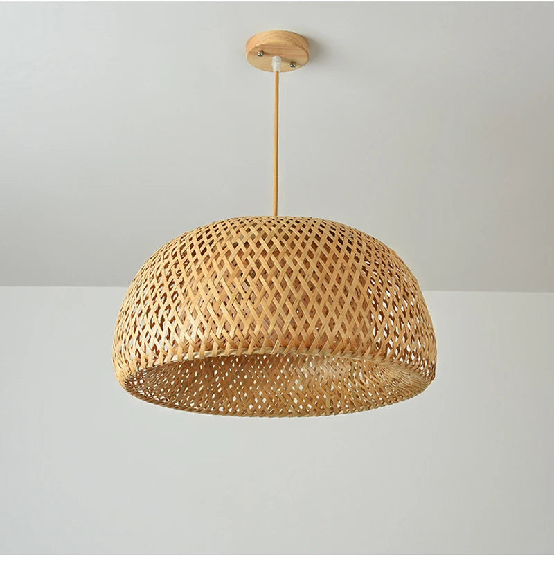 Rotan bamboe hanglamp – handgeweven natuurlijke pendant lamp voor woonkamer & slaapkamer