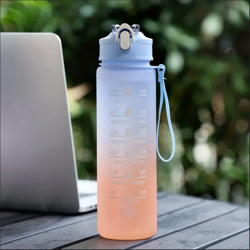 700ml sport waterfles met tijdsmarkering – lekvrije & valbestendige drinkfles voor fitness en outdoor