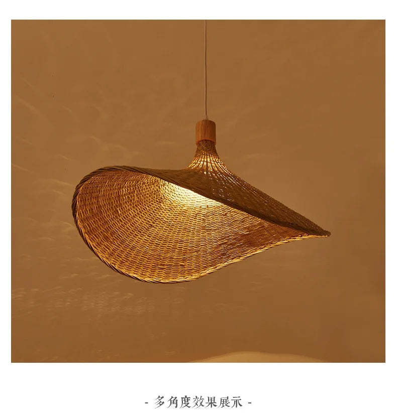Rotan bamboe hanglamp – handgeweven natuurlijke pendant lamp voor woonkamer & slaapkamer