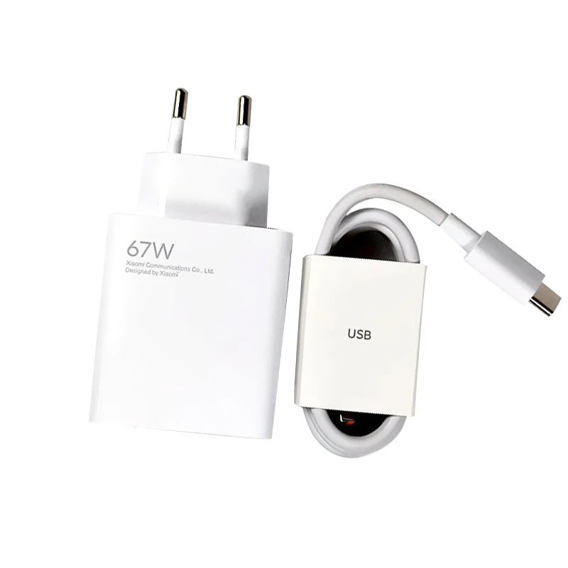 Xiaomi 67W originele snellader EU – Turbo Charge adapter met 6A USB-C kabel