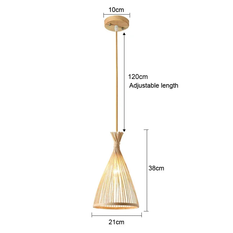 Rotan bamboe hanglamp – handgeweven natuurlijke pendant lamp voor woonkamer & slaapkamer
