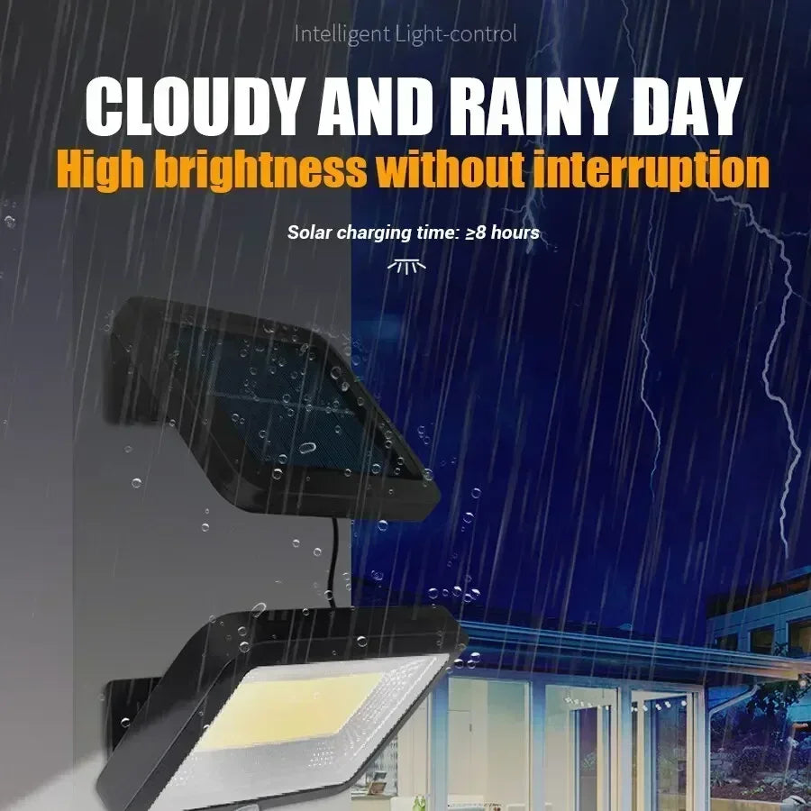 Solar Buitenlamp met Bewegingssensor – Split Paneel – 100/120/128 LED – 3 Lichtstanden – IP65 Waterdicht – Tuin, Schutting & Oprit