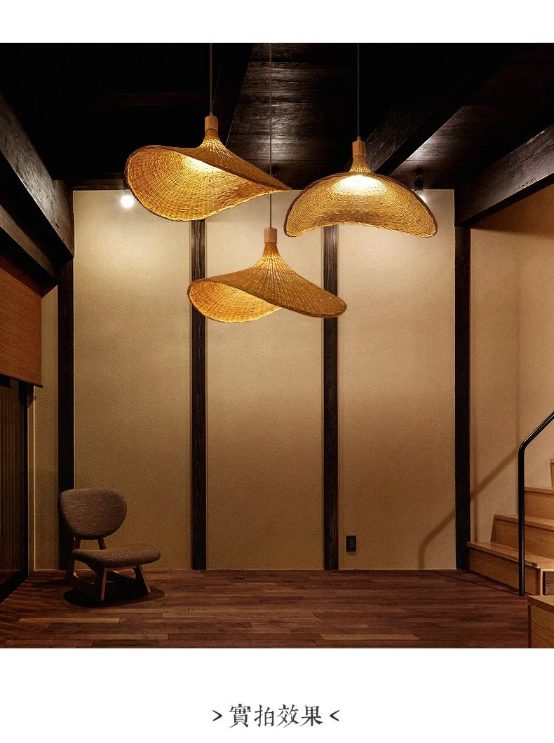 Rotan bamboe hanglamp – handgeweven natuurlijke pendant lamp voor woonkamer & slaapkamer