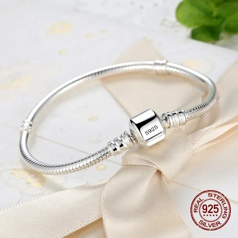 925 sterling zilveren slangenschakel armband – handgemaakte zachte charme-armband voor dames