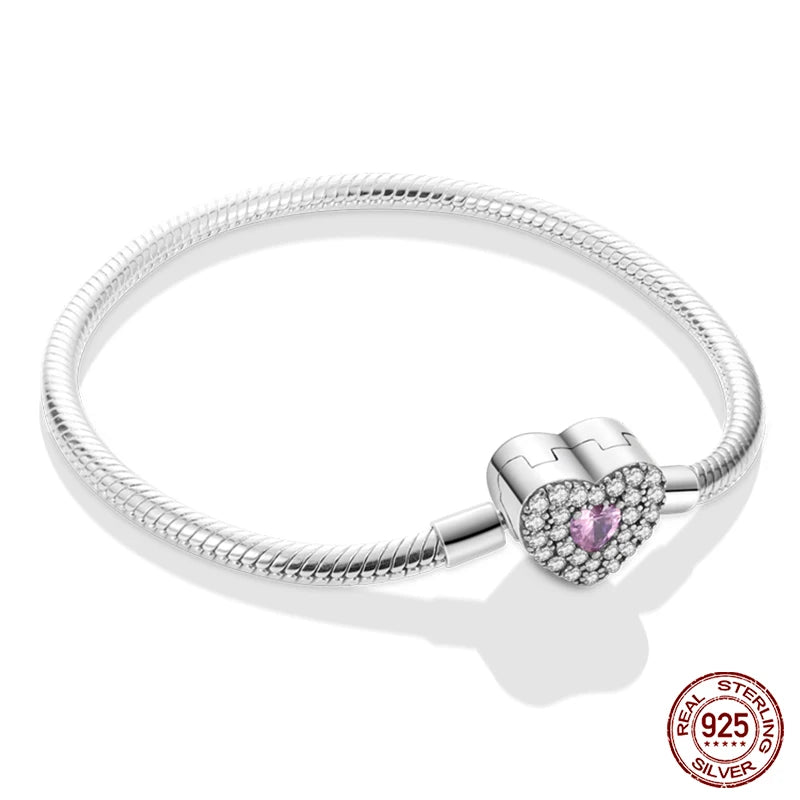 925 sterling zilveren bedelarmband – Ster, maan, zon & klavertje vier met groene zirconia