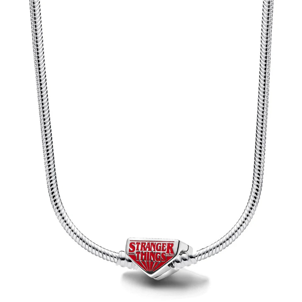 Disney-inspiratie Minnie & Mickey ketting – 925 sterling zilveren charm met strik en pompoen detail