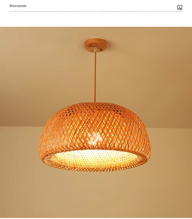Rotan bamboe hanglamp – handgeweven natuurlijke pendant lamp voor woonkamer & slaapkamer