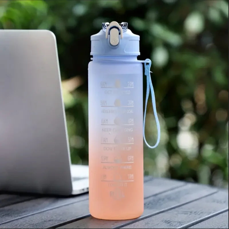 700ml sport waterfles met tijdsmarkering – lekvrije & valbestendige drinkfles voor fitness en outdoor