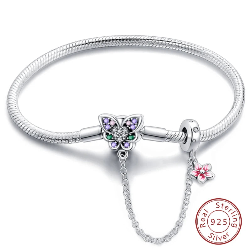 925 Sterling zilveren “Forever Love” hartarmband – Ster, maan, vliegtuig & aarde charms voor dames
