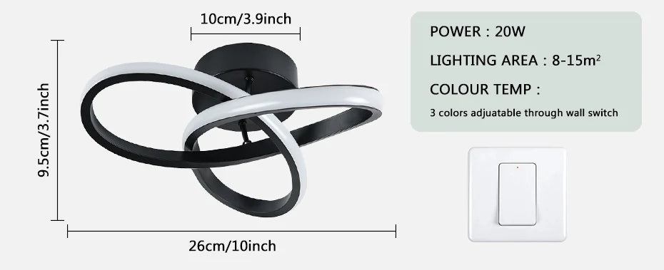 Moderne LED plafondlamp 3 lichtkleuren – opbouw plafondverlichting voor slaapkamer & eetkamer