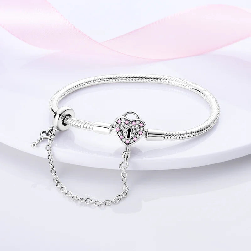 925 Sterling zilveren “Forever Love” hartarmband – Ster, maan, vliegtuig & aarde charms voor dames