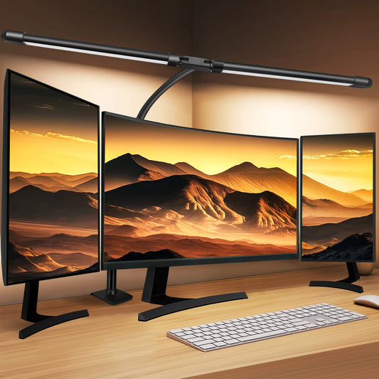 Dubbele LED bureauklem lamp – 3 lichtkleuren & 10 dimstanden voor thuis en kantoor