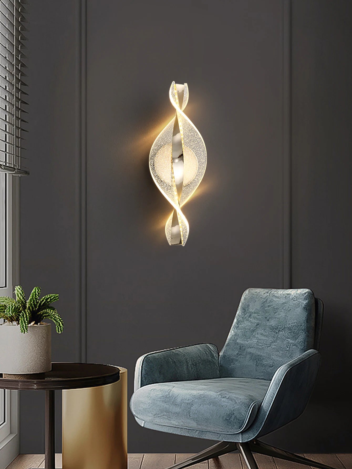 Moderne LED wandlamp – goud/zwart acryl wandverlichting voor slaapkamer, hal & woonkamer
