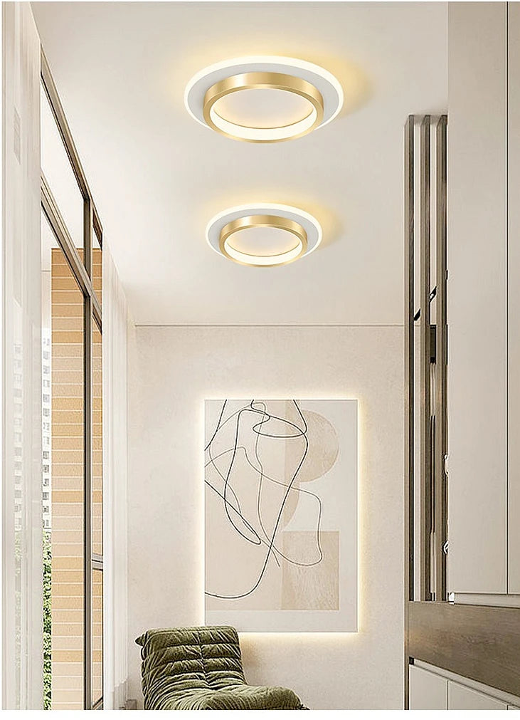 Moderne luxe LED plafondlamp goud – Nordic gang- & corridorverlichting voor hal en trap