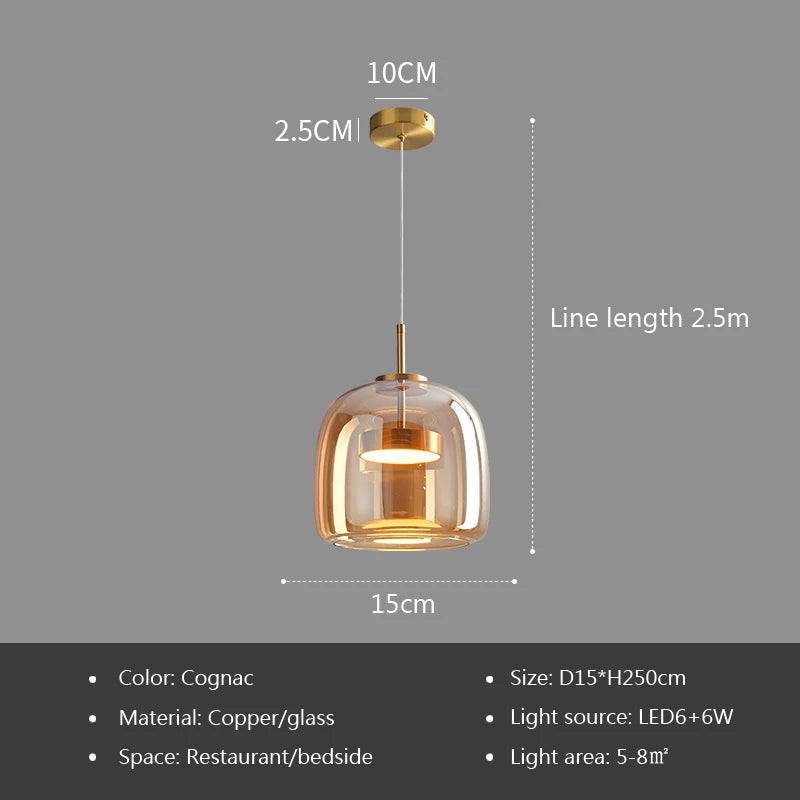 Nordic LED glazen hanglamp – moderne pendant verlichting voor restaurant, bar & interieur