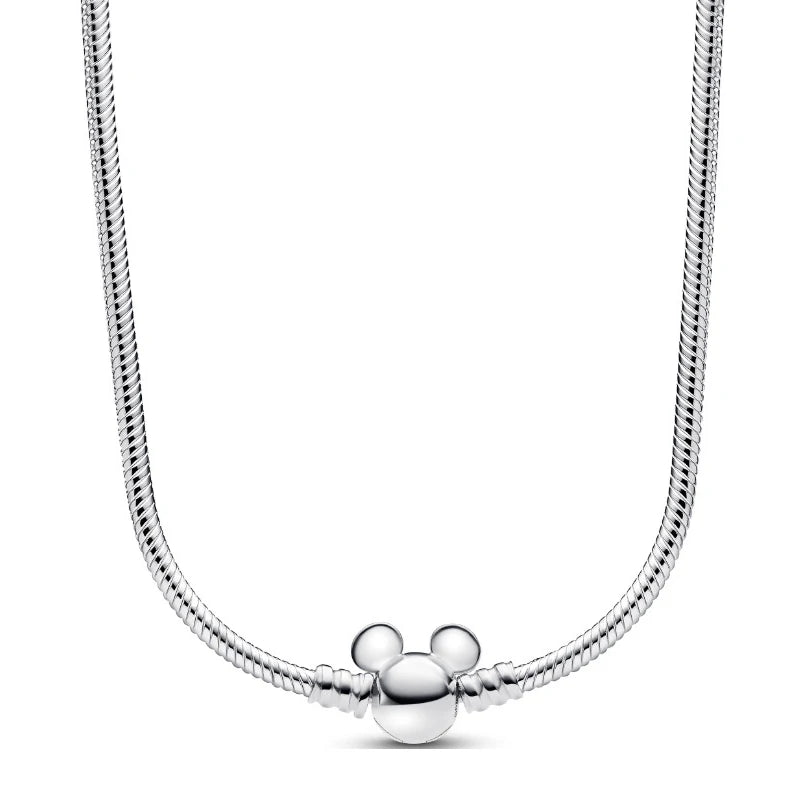 Disney-inspiratie Minnie & Mickey ketting – 925 sterling zilveren charm met strik en pompoen detail