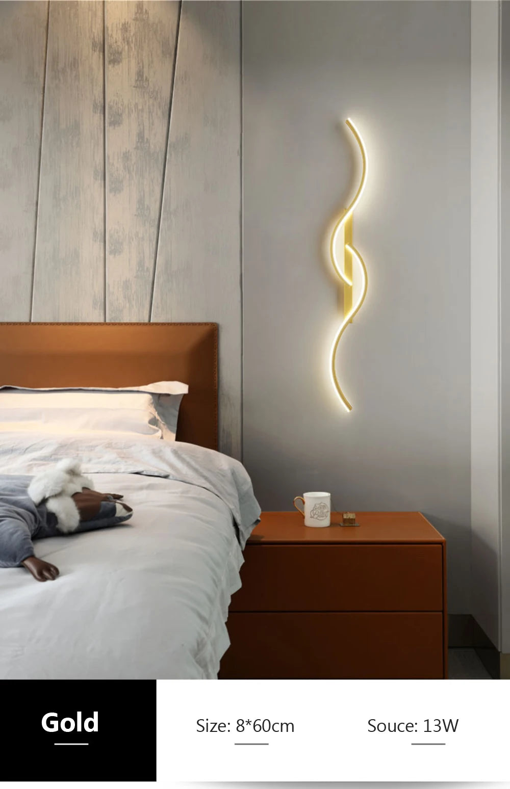 Moderne LED wandlamp – minimalistische lange wandverlichting voor slaapkamer & woonkamer