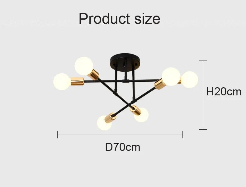 Nordic minimalistische hanglamp – moderne LED plafondlamp in zwart/goud voor slaapkamer & woonkamer