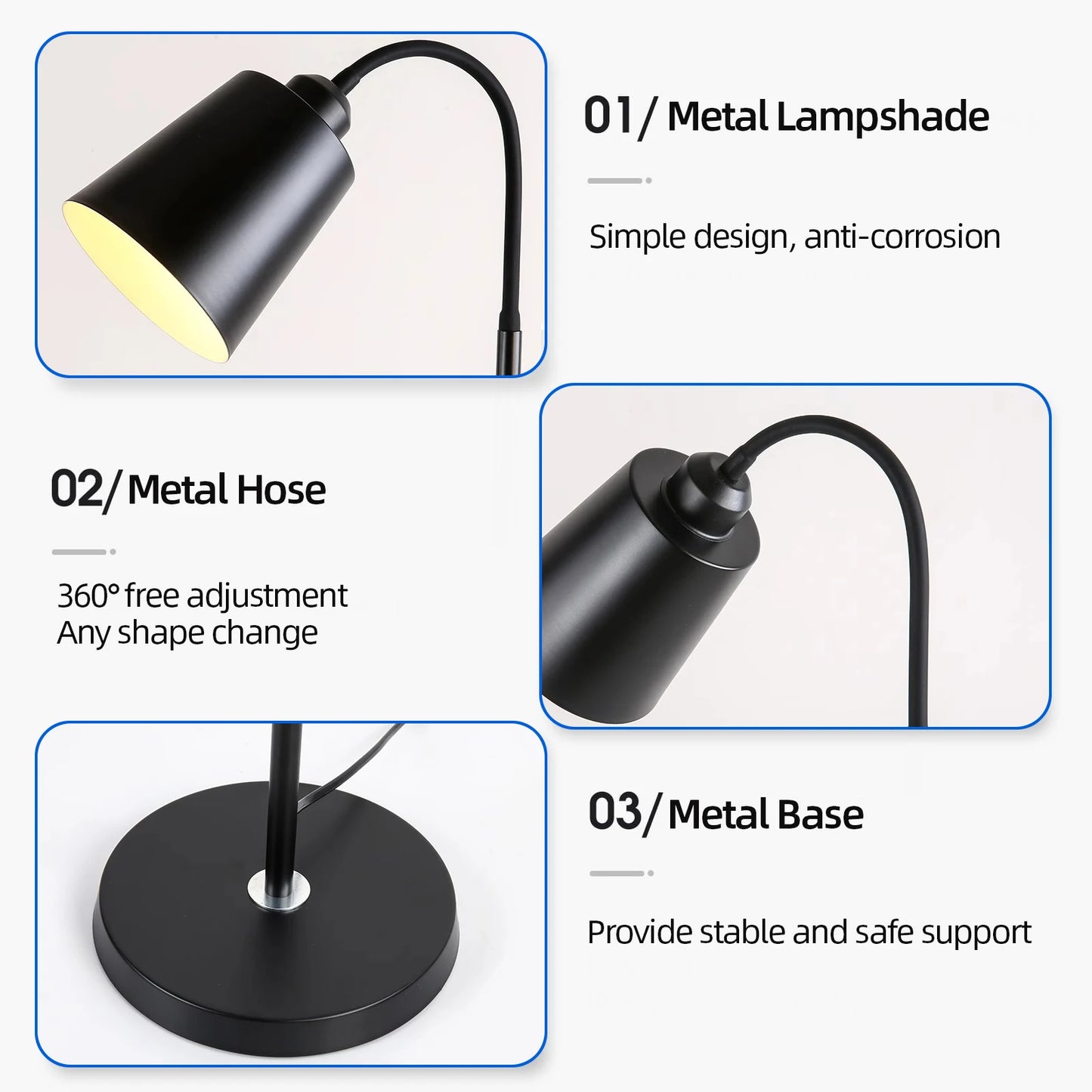 Moderne LED vloerlamp met verstelbare zwanenhals – leeslamp voor woonkamer, slaapkamer & studeerkamer