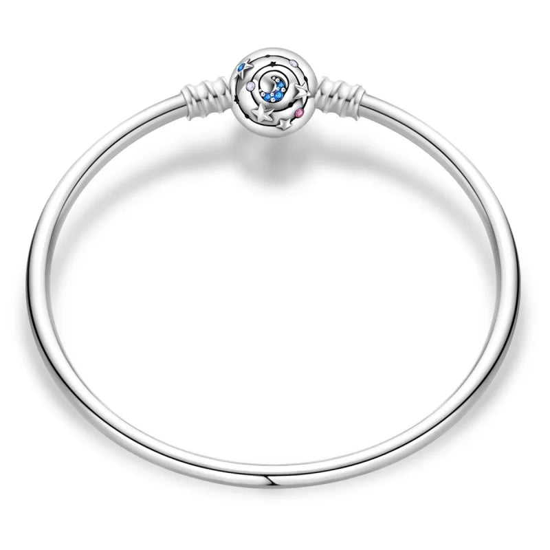 925 Sterling zilveren “Forever Love” hartarmband – Ster, maan, vliegtuig & aarde charms voor dames