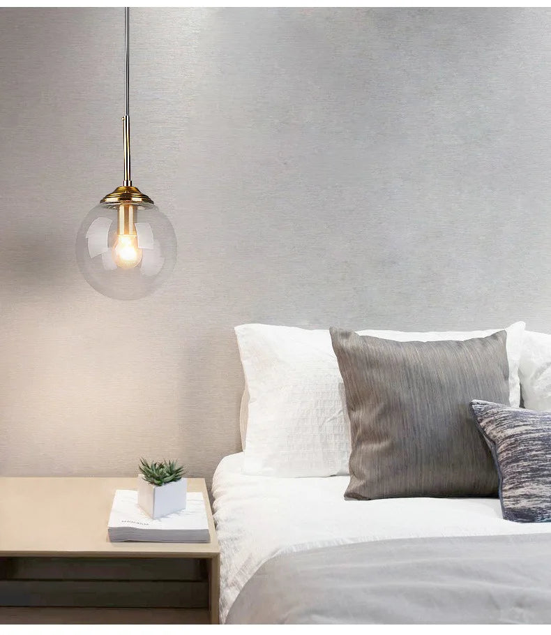 Moderne luxe metalen hanglamp – Nordic LED glazen pendant voor woonkamer, eetkamer & bedside